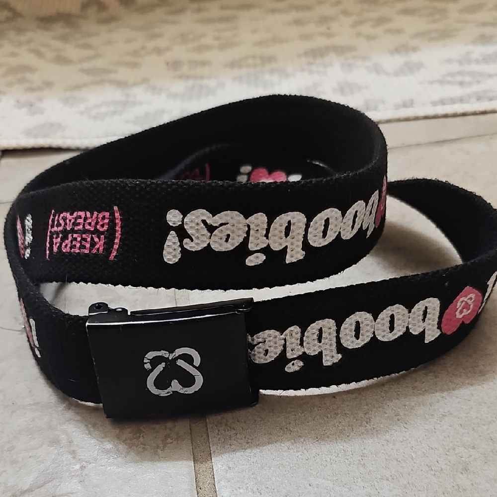 I Love Boobies Black Web Belt